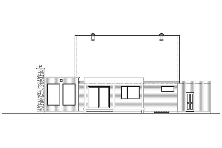 Home Plan Rear Elevation of this 3-Bedroom,1678 Sq Ft Plan -126-1981