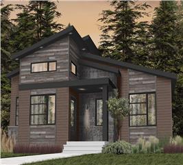 Contemporary House - 2 Bedrms, 1 Baths - 1421 Sq Ft - Plan #126-1982