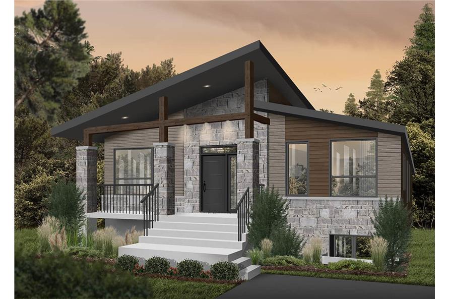 Contemporary House - 2 Bedrms, 1 Baths - 1156 Sq Ft - Plan #126-1984