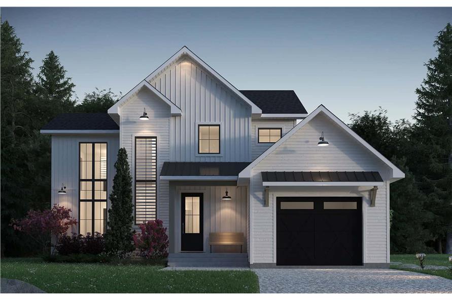 3-Bedroom, 1583 Sq Ft Contemporary Home Plan - 126-2019 - Main Exterior