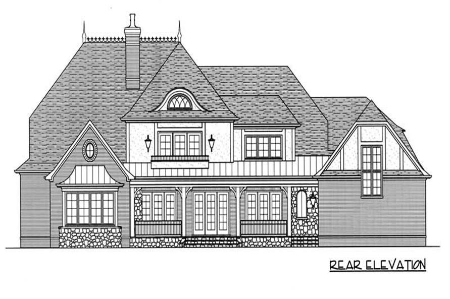 Home Plan Rear Elevation of this 4-Bedroom,5796 Sq Ft Plan -127-1034