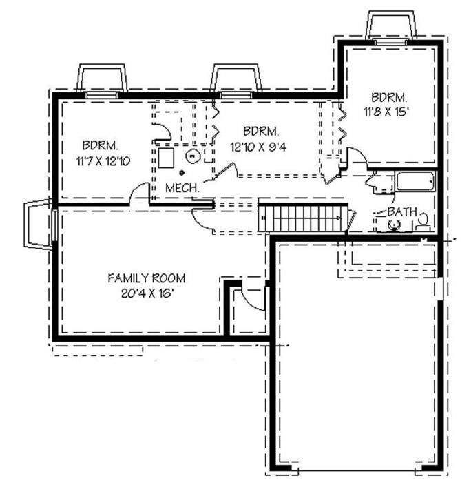 Small, Contemporary, Ranch House Plans - Home Design EDC-R1309B # 6534