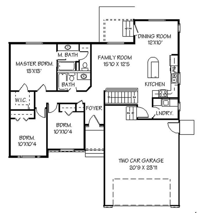 Small, Contemporary, Ranch House Plans - Home Design EDC-R1309B # 6534