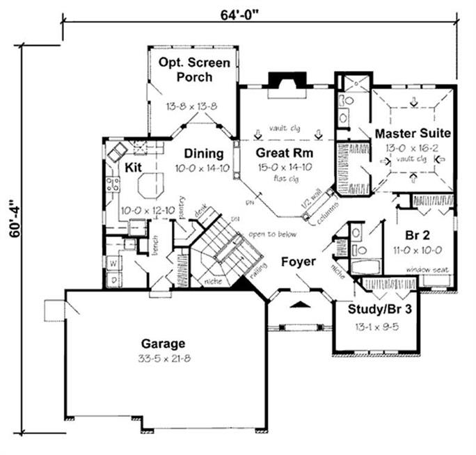 European House Plans - Home Design GAR-24588 # 20023