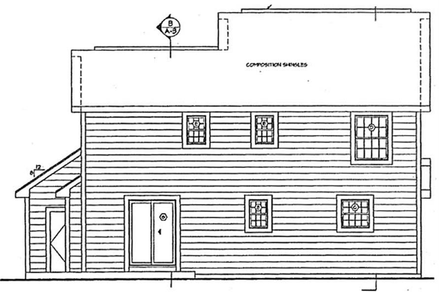 Home Plan Rear Elevation of this 4-Bedroom,1505 Sq Ft Plan -131-1068