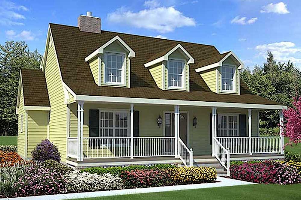 Country Cape Cod House Plans Home Design GAR 34603 20166