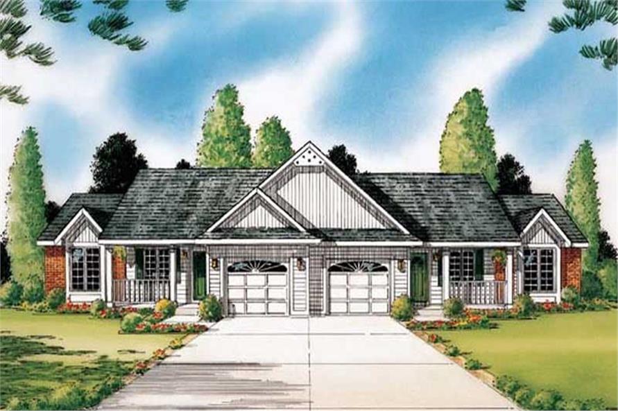 3-Bedroom, 2860 Sq Ft Multi-Unit Home Plan - 131-1132 - Main Exterior