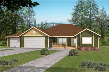 3-Bedroom, 1740 Sq Ft Ranch Home Plan - 132-1203 - Main Exterior