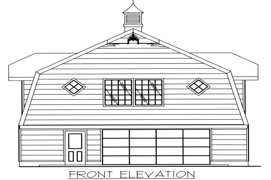 Home Plan Front Elevation of this 1-Bedroom,896 Sq Ft Plan -132-1225