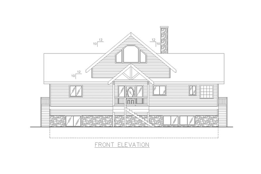 Home Plan Front Elevation of this 4-Bedroom,3828 Sq Ft Plan -132-1240