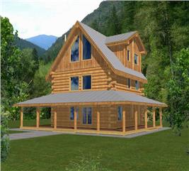 Log Cabin Home - 4 Bdrm, 2 Bath, 2042 Sq Ft - Plan #132-1292