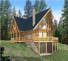 Log Cabin Home - 4 Bdrm, 3 Bath, 3108 Sq Ft - Plan #132-1302