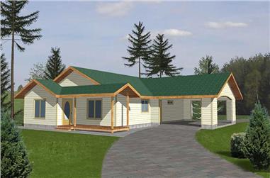 3-Bedroom, 1428 Sq Ft Country Home Plan - 132-1301 - Main Exterior