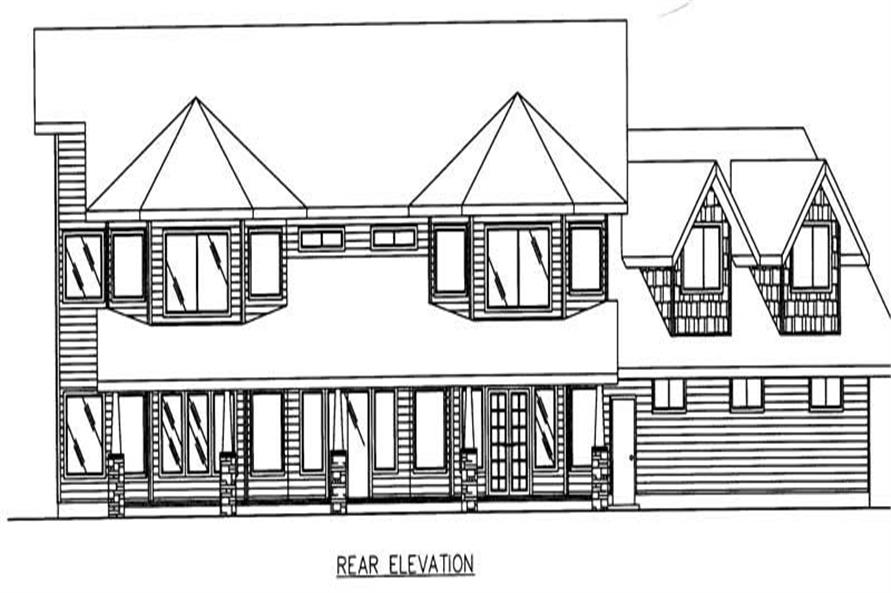 Home Plan Rear Elevation of this 4-Bedroom,3794 Sq Ft Plan -132-1338