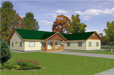 3-Bedroom, 1898 Sq Ft Ranch Home Plan - 132-1383 - Main Exterior