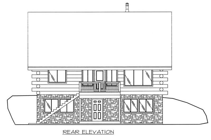 Home Plan Rear Elevation of this 1-Bedroom,1485 Sq Ft Plan -132-1398