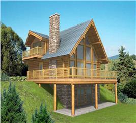 Log Cabin Home - 3 Bdrm, 3 Bath, 2057 Sq Ft - Plan #132-1401