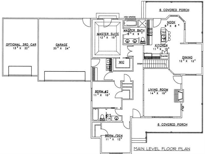 Ranch Home - 3 Bdrm, 2 Bath, 1739 Sq Ft - Plan #132-1458