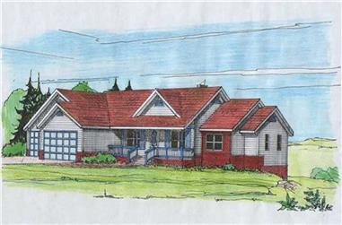 3-Bedroom, 2098 Sq Ft Country Home Plan - 132-1474 - Main Exterior