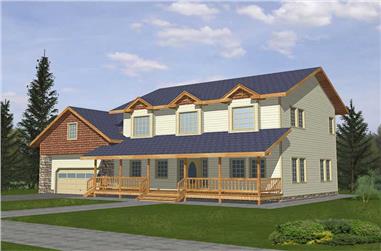 4-Bedroom, 2059 Sq Ft Country Home Plan - 132-1494 - Main Exterior