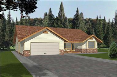 3-Bedroom, 1740 Sq Ft Contemporary Home Plan - 132-1509 - Main Exterior