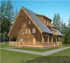 Log House Plans - Home Design GHD-1060 # 15656