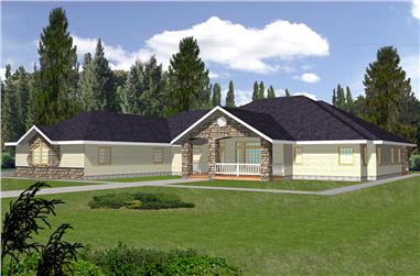 3-Bedroom, 2893 Sq Ft Ranch Home Plan - 132-1558 - Main Exterior