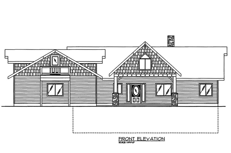 Home Plan Front Elevation of this 2-Bedroom,3685 Sq Ft Plan -132-1570