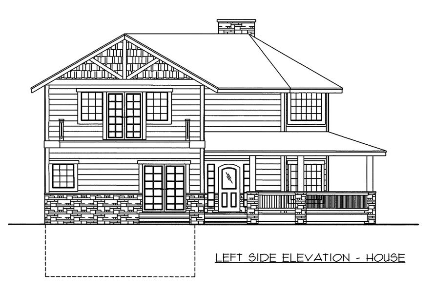 Home Plan Left Elevation of this 2-Bedroom,1968 Sq Ft Plan -132-1596