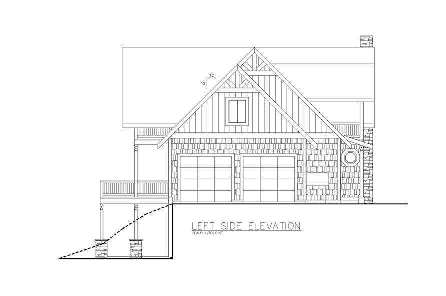 Home Plan Left Elevation of this 6-Bedroom,5039 Sq Ft Plan -132-1631