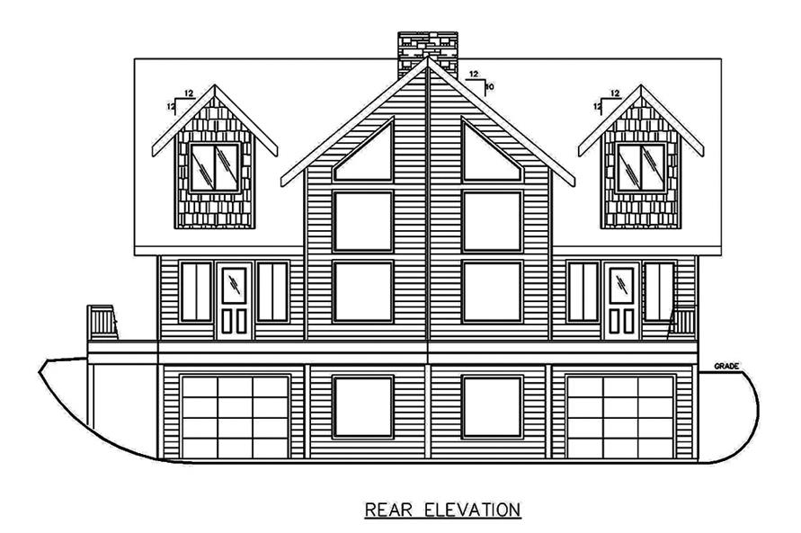 Home Plan Rear Elevation of this 5-Bedroom,3129 Sq Ft Plan -132-1638