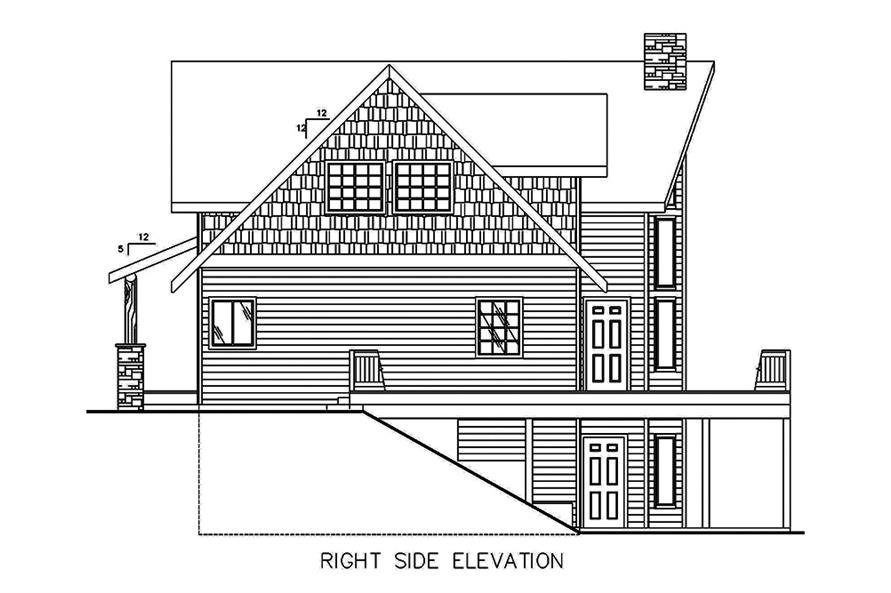 Home Plan Right Elevation of this 5-Bedroom,3129 Sq Ft Plan -132-1638