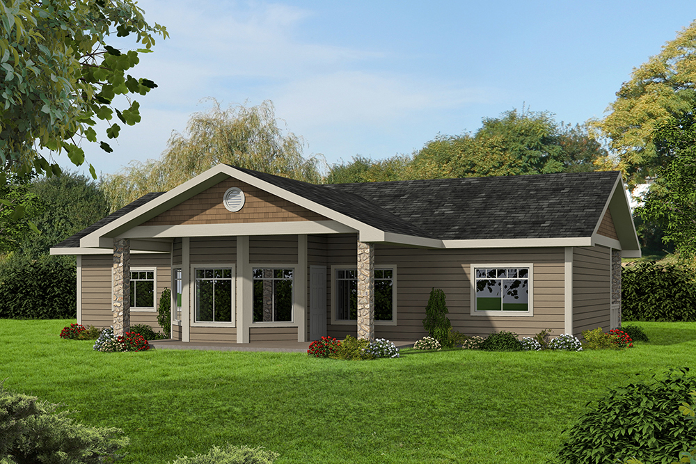 Cottage Home - 2 Bdrm, 2 Bath, 1548 Sq Ft - Plan #132-1648