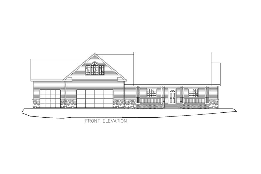 Home Plan Front Elevation of this 6-Bedroom,2022 Sq Ft Plan -132-1653