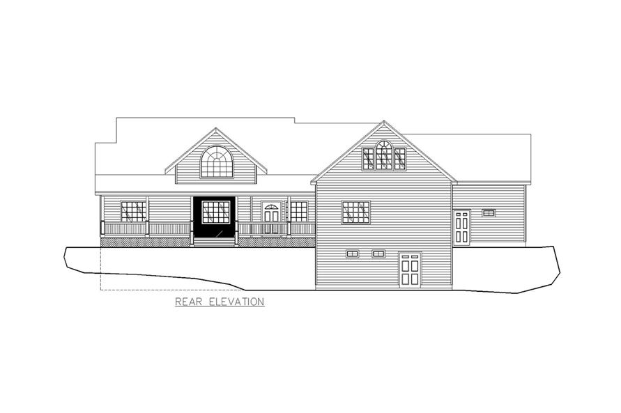 Home Plan Rear Elevation of this 6-Bedroom,2022 Sq Ft Plan -132-1653