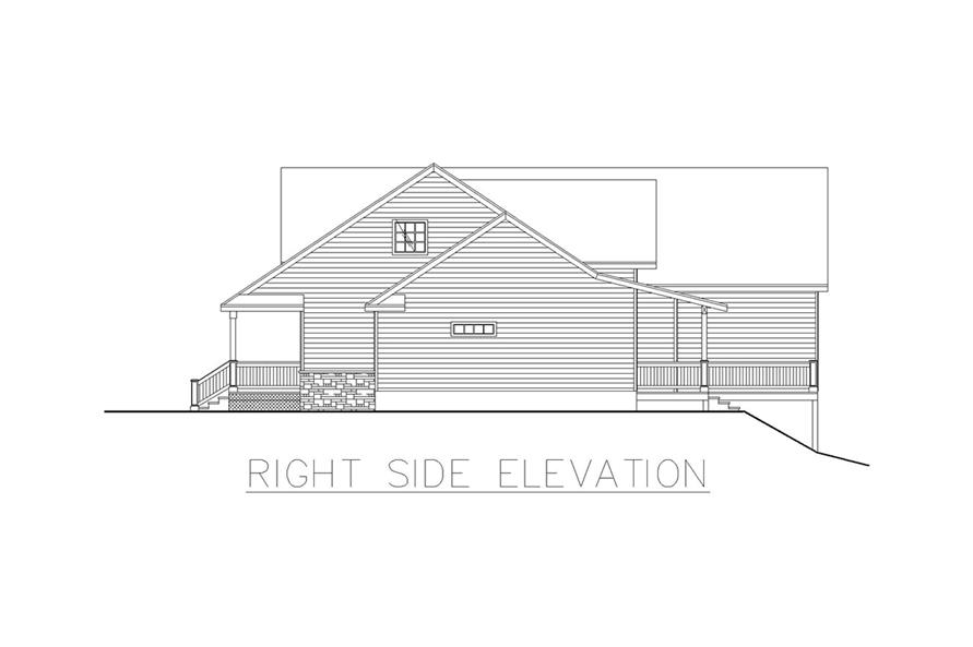 Home Plan Right Elevation of this 6-Bedroom,2022 Sq Ft Plan -132-1653