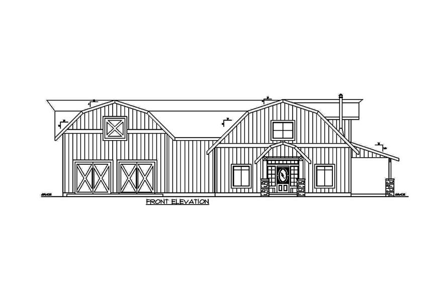 Home Plan Front Elevation of this 5-Bedroom,2875 Sq Ft Plan -132-1656