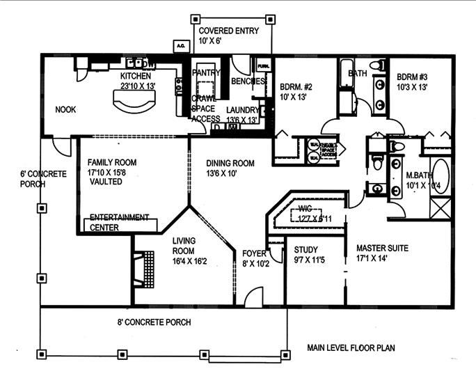 Craftsman Home - 3 Bdrm, 2.5 Bath, 2580 Sq Ft - Plan #132-1672