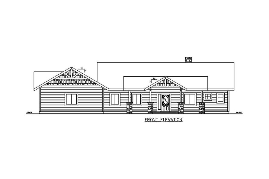 Home Plan Front Elevation of this 4-Bedroom,3000 Sq Ft Plan -132-1689