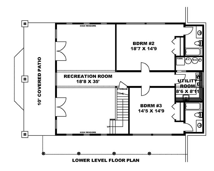 Log Cabin House Plan - 3 Bedrms, 3.5 Baths - 3391 Sq Ft - #132-1709