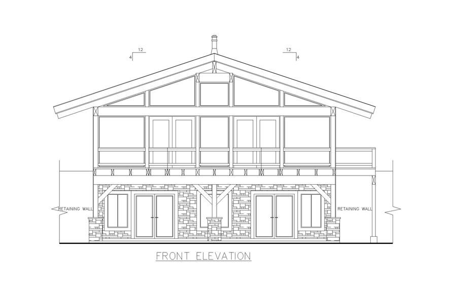 Home Plan Front Elevation of this 3-Bedroom,3391 Sq Ft Plan -132-1709