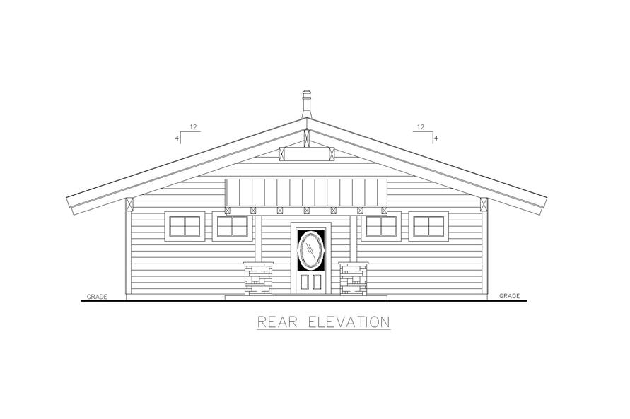 Home Plan Rear Elevation of this 3-Bedroom,3391 Sq Ft Plan -132-1709