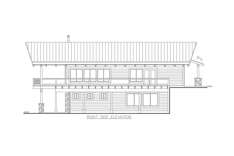 Home Plan Right Elevation of this 3-Bedroom,3391 Sq Ft Plan -132-1709