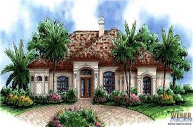 4-Bedroom, 3337 Sq Ft Mediterranean House Plan - 133-1012 - Front Exterior