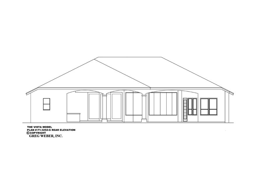 Home Plan Rear Elevation of this 4-Bedroom,3252 Sq Ft Plan -133-1019