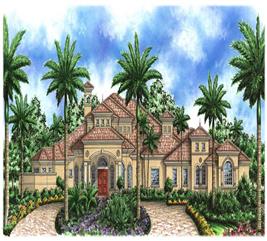 Florida Style Home Plan - 4 Bedrms, 5 Baths - 5000 Sq Ft - #133-1035