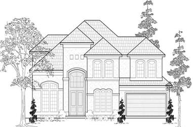 4-Bedroom, 3688 Sq Ft Mediterranean House Plan - 134-1025 - Front Exterior