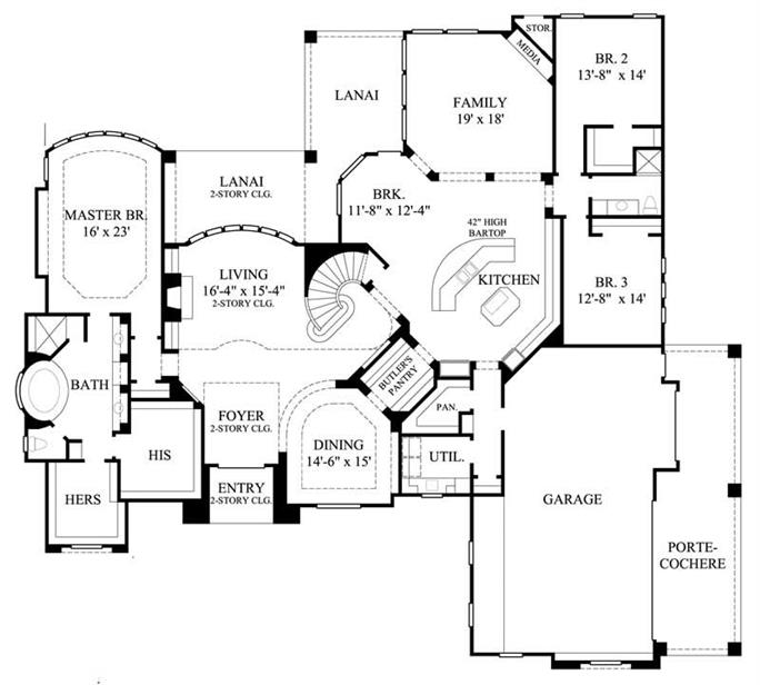 Luxury House Plan - 6 Bedrms, 4.0 Baths - 5,799 Sq Ft - Plan #134-1052