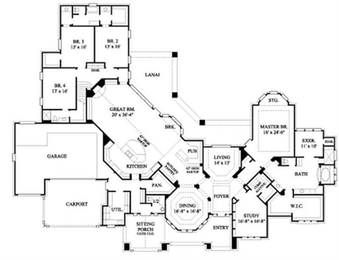 Luxury Home Plan - 4 Bedrms, 3.5 Baths - 4914 Sq Ft - #134-1058