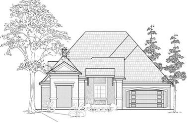 3-Bedroom, 2844 Sq Ft European House Plan - 134-1124 - Front Exterior